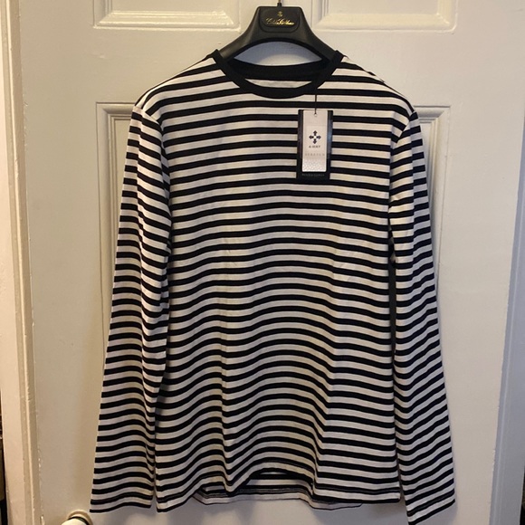 Denim & Flower Black & White stripe long sleeve jersey - Picture 2 of 12